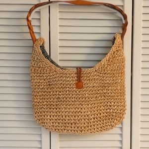 Eddie Bauer large woven hobo bag